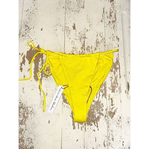 Monica Hansen size M Yellow Single Tie String Bikini Bottom Cheeky Zafferano New - Picture 3 of 7